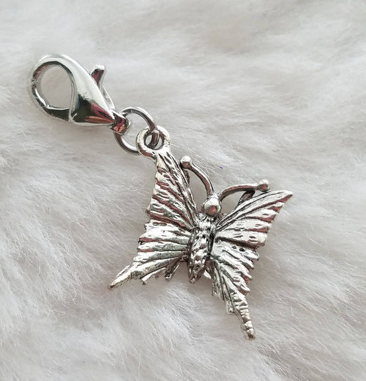 Butterfly Charm | Butterfly Pendant | Butterfly Jewelry | Sterling Silver Plated Pewter | Insect Charm | Insect Jewelry