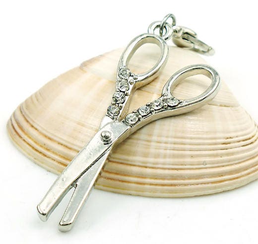 Scissors Charm | Shears Charm | Hair Stylist Charm | Seamstress Charm | Bling Scissors Charm