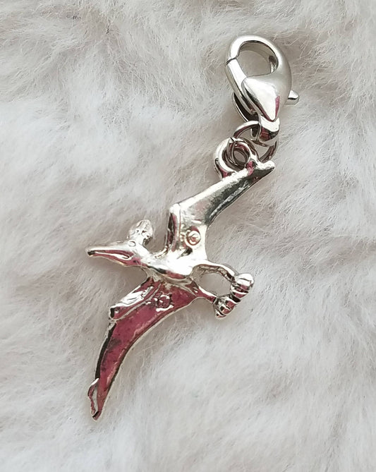 Pterodactyl Charm | Dinosaur Charm | Pterodactyl Jewelry | Sterling Silver Plated Pewter