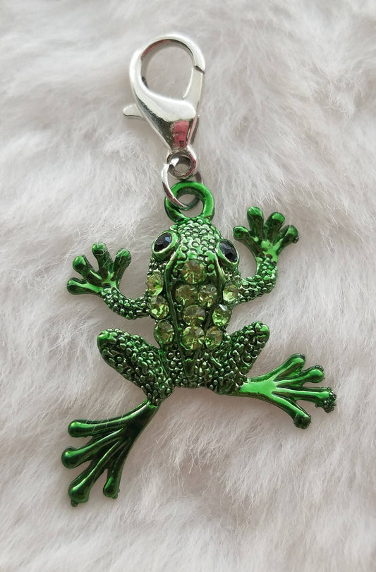 Frog Charm | Rhinestone Frog | Bling Frog | Gift for Frog Lover | Frog Lover Gift | Frog Collector Gift