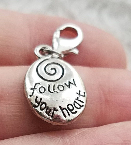 Follow Your Heart Charm | Follow Your Heart Jewelry | Gift for Graduate | Gift for Friend | Congratulations Gift