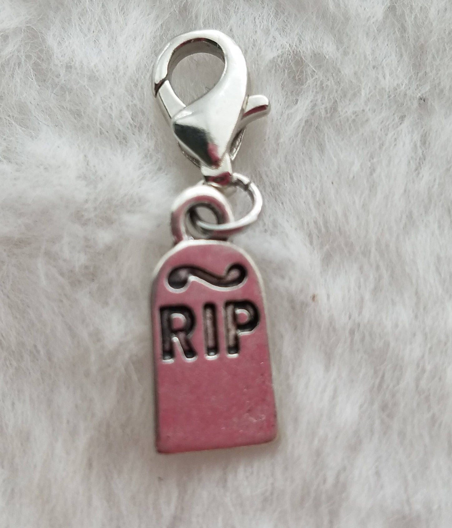 RIP Charm | Halloween Jewelry | Tombstone Charm | Grave Marker Charm | Scary Jewelry