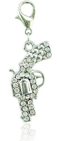 Pistol Charm |  Bling Jewelry for Charm Bracelet | Gun | Pistol | Handgun