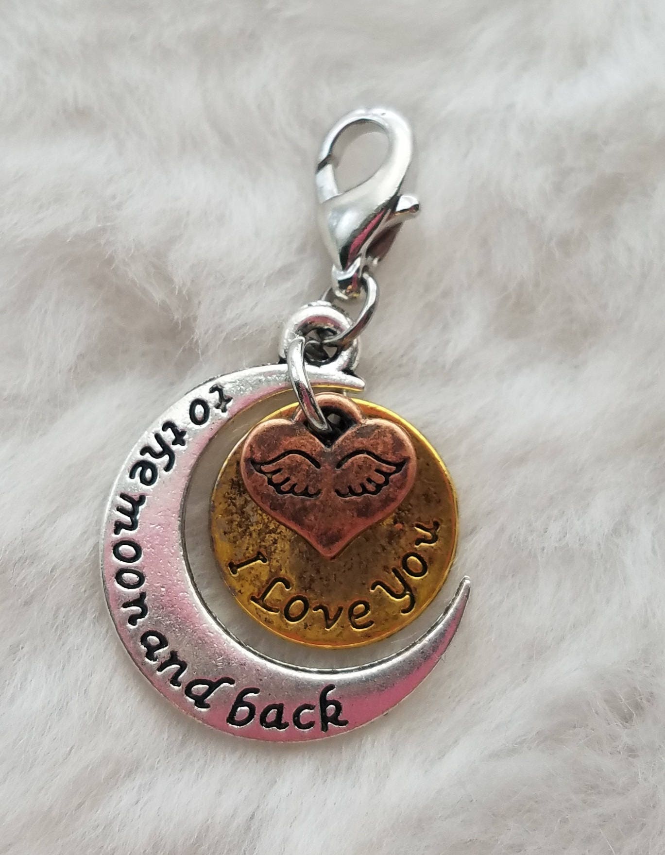 Love You to the Moon and Back Charm | Love Charm | Love Jewelry | Clip on Charm | Clip on Pendant