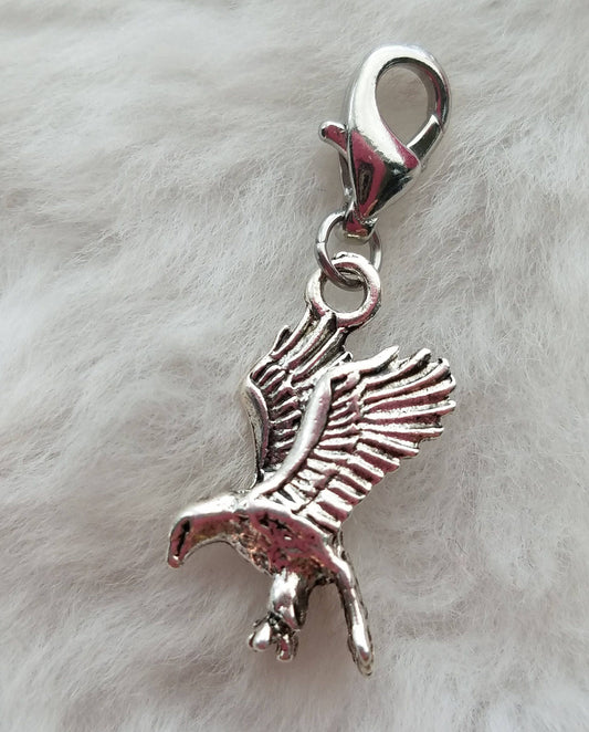 Bald Eagle Charm | Eagle Jewelry | American Charm | Patriotic Charm | Freedom Charm | Sterling Silver Plated Pewter