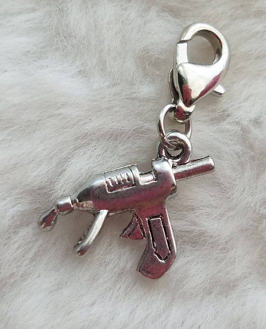 Glue Gun Charm | Glue Gun Jewelry | Crafter Gift | Crafting Gift | Sterling Silver Plated Pewter