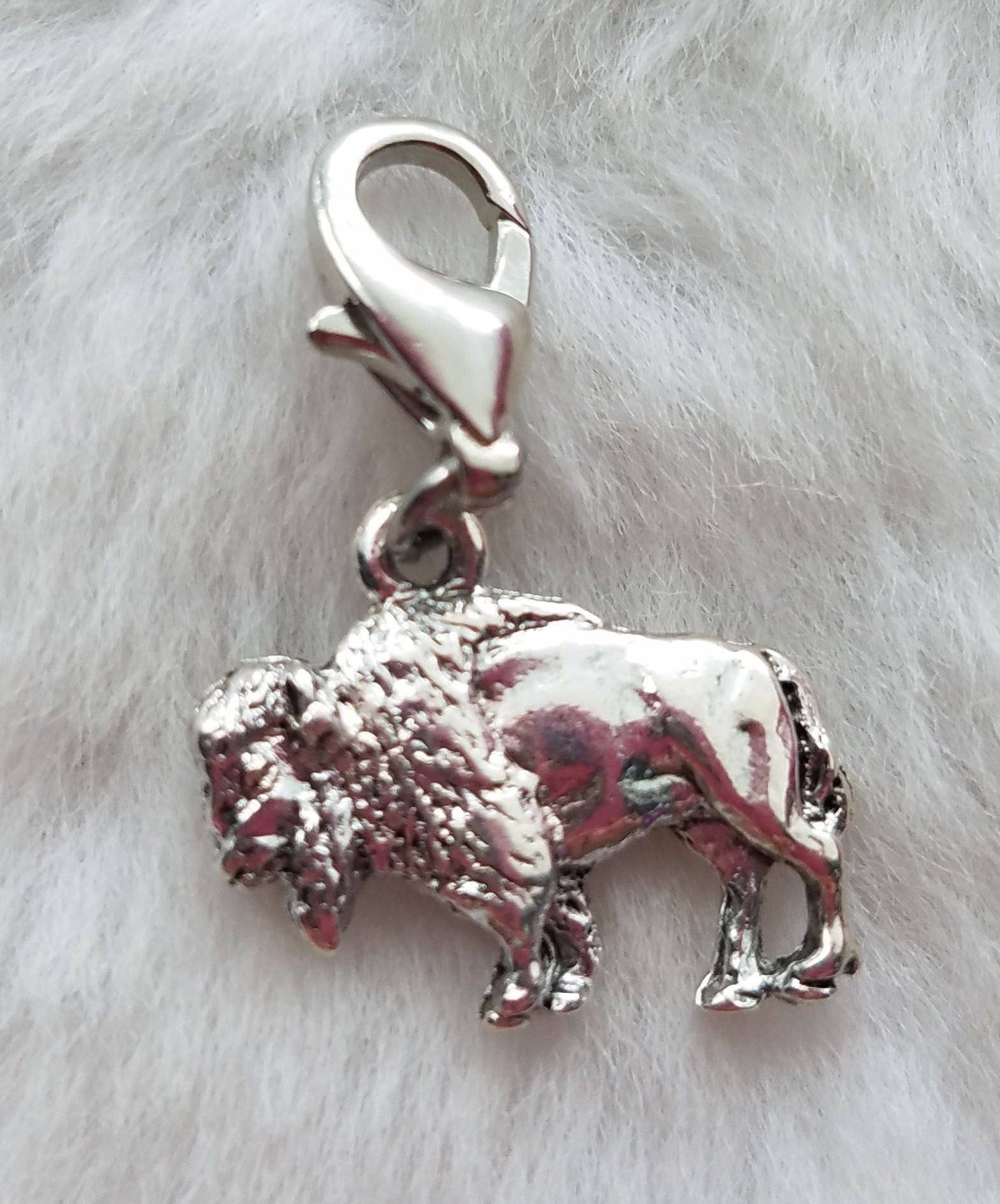 Buffalo Charm | Sterling Silver Plated Pewter | Gift for Buffalo Fan | Western Jewelry | Silver Charm