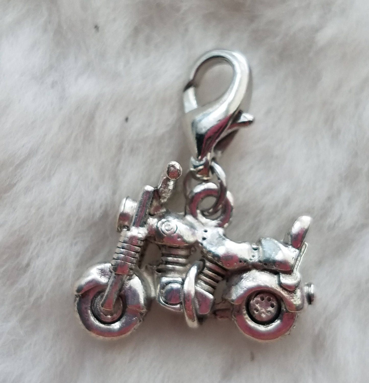 Motorcycle Charm | Motorcycle Jewelry | Motorcycle Pendant | Hog Jewelry | Sterling Silver Plated Pewter