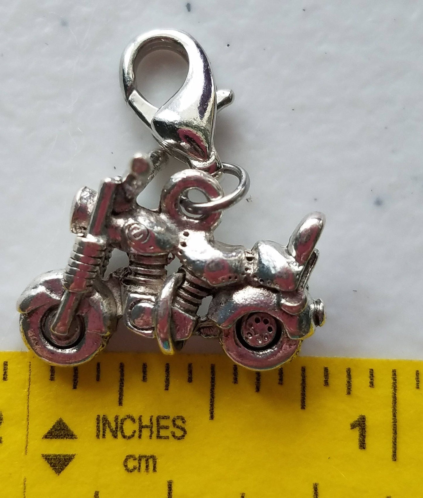 Motorcycle Charm | Motorcycle Jewelry | Motorcycle Pendant | Hog Jewelry | Sterling Silver Plated Pewter