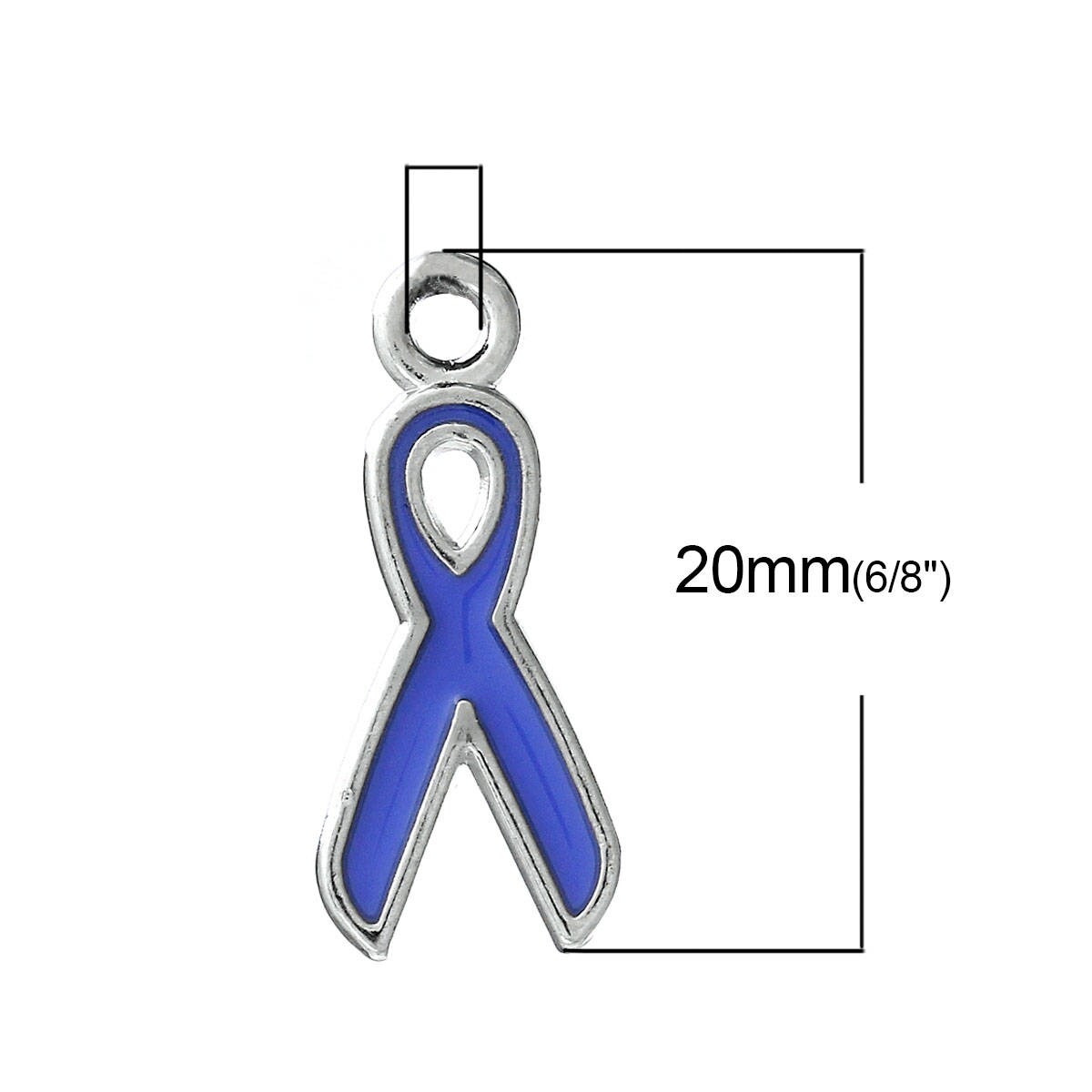 Blue Ribbon Charm | Blue Violet Ribbon Charm | Awareness Ribbon Charm | Addiction Awareness | Arthritis Awareness