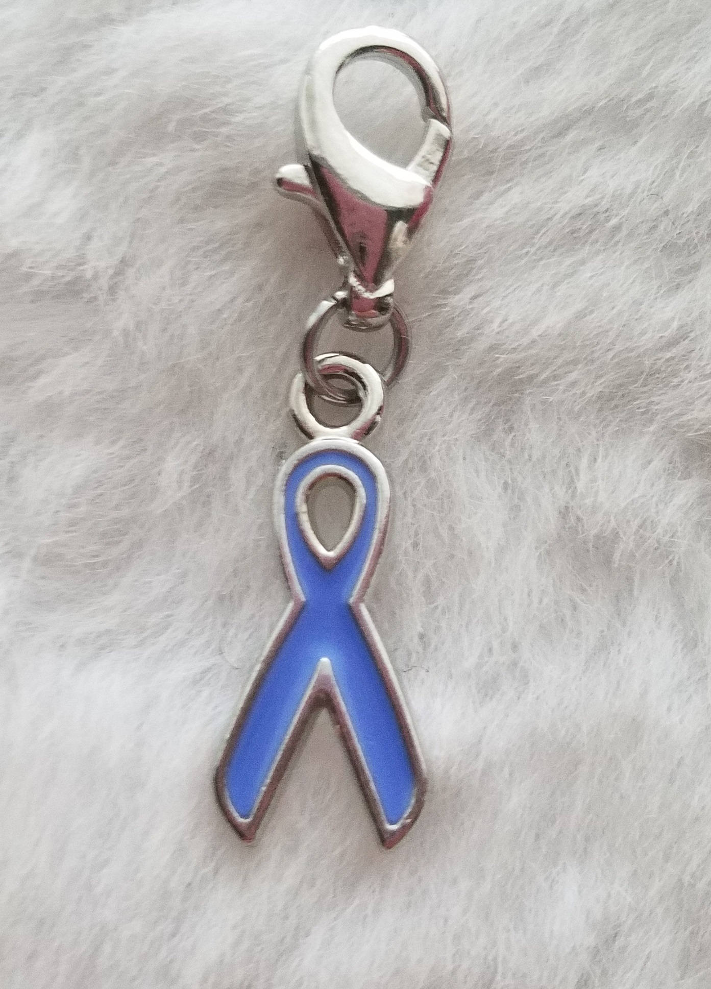 Blue Ribbon Charm | Blue Violet Ribbon Charm | Awareness Ribbon Charm | Addiction Awareness | Arthritis Awareness