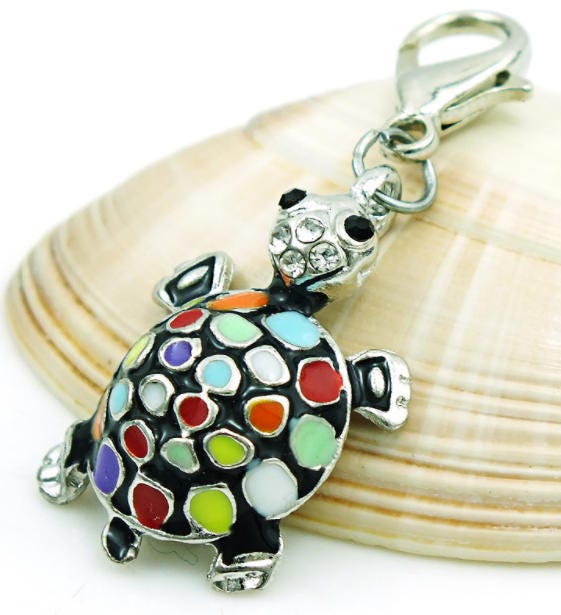 Turtle Charm | Colorful Turtle | Turtle Jewelry | Turtle Pendant | Clip On Charm | Charm for Bracelet