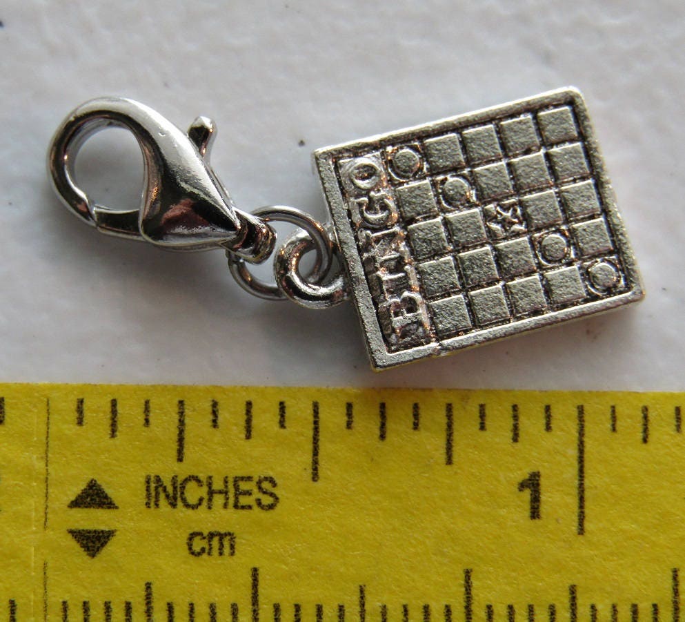 BINGO Card Charm | BINGO Charm | Gambling Charm | Sterling Silver Plated Pewter