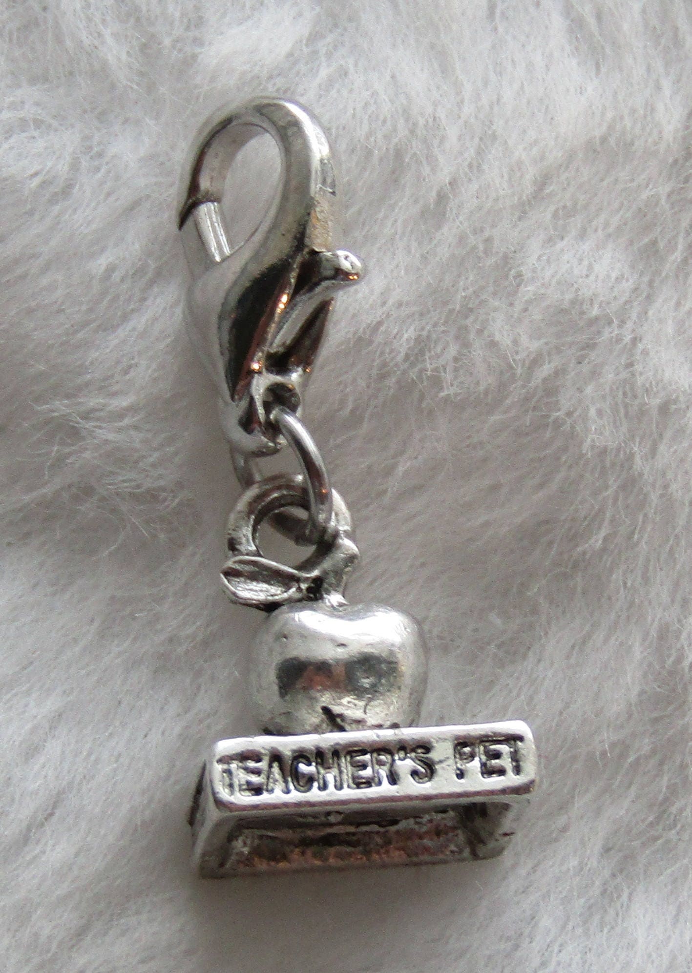 Teacher's Pet Charm | Sterling Silver Plated Pewter | Gift for Teacher | Gift for Student | Teacher Gift