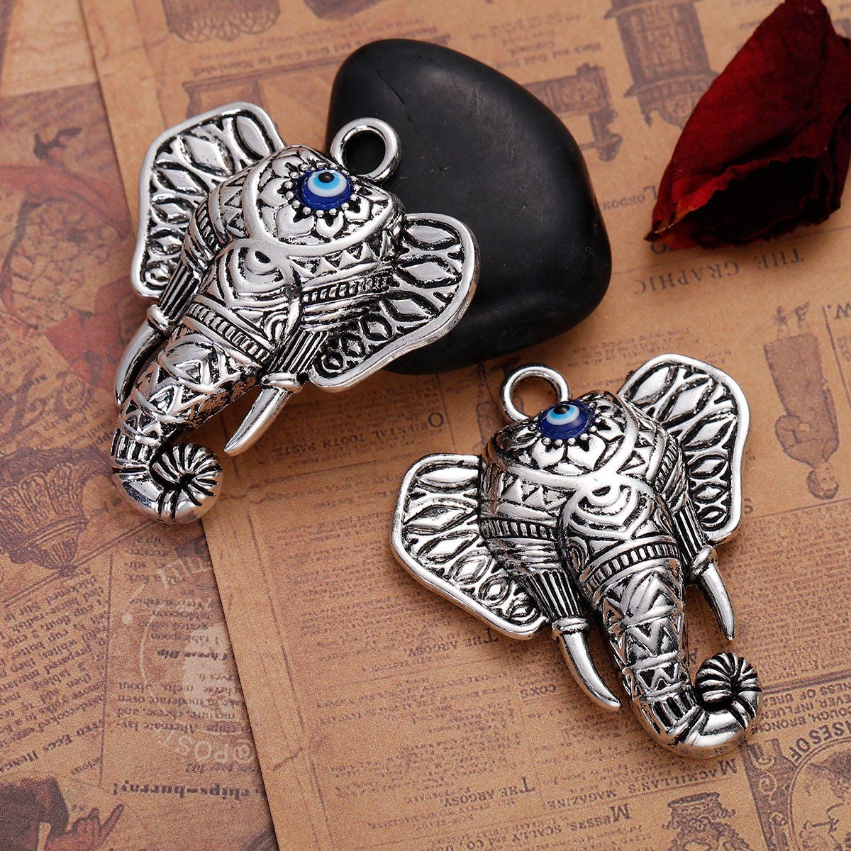 Elephant Pendant | Elephant Statement Pendant | Boho Pendant | Bohemian Pendant | Elephant Jewelry