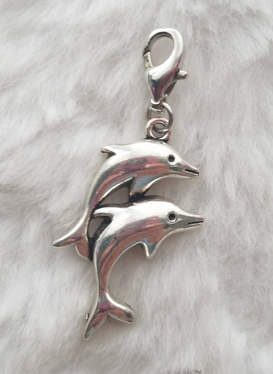 Dolphin Duo Charm | Dolphins Charm | Dolphin Jewelry | Dolphin Pendant