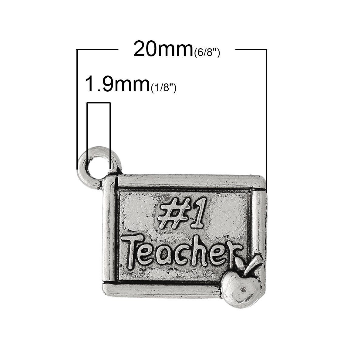 Best Teacher Charm | #1 Teacher | Great Teacher Gift | Teacher Jewelry