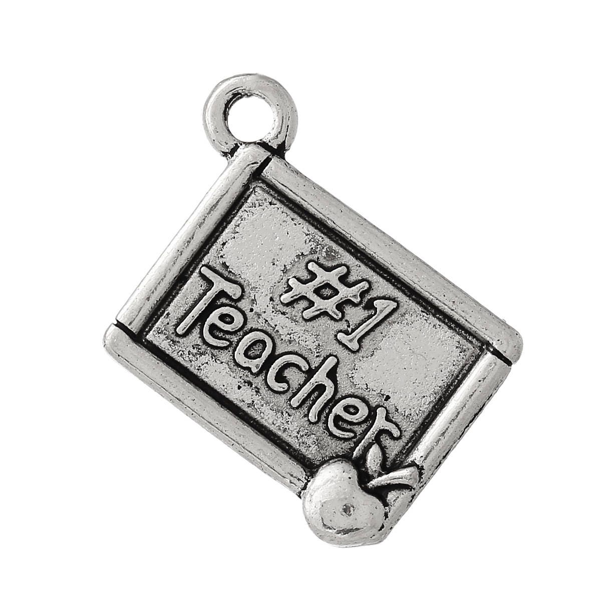 Best Teacher Charm | #1 Teacher | Great Teacher Gift | Teacher Jewelry