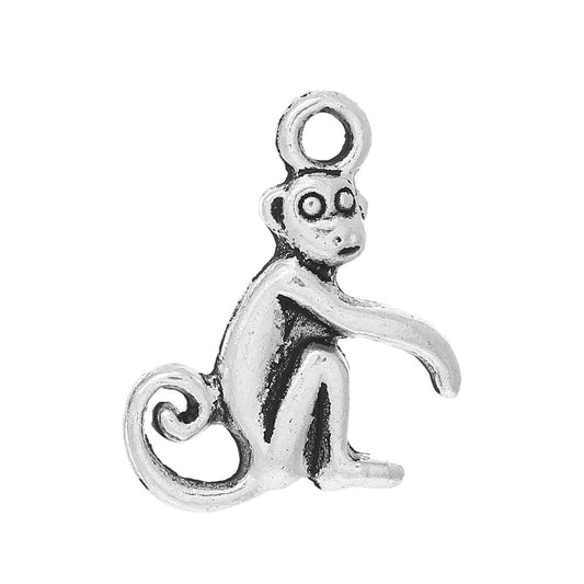 Sitting Monkey Charm | Cute Monkey | Monkey Jewelry | Monkey Pendant | Spider Monkey Charm