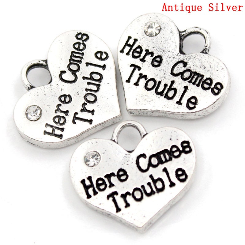 Here Comes Trouble Charm | Fun Charm | Sassy Jewelry | Sassy Charm | Jewelry for Troublemakers