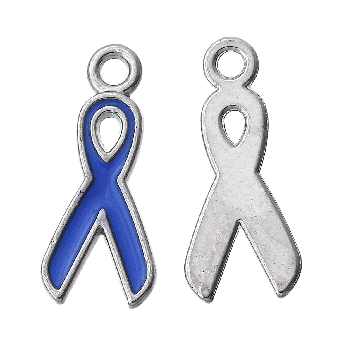 Blue Ribbon Charm | Blue Violet Ribbon Charm | Awareness Ribbon Charm | Addiction Awareness | Arthritis Awareness