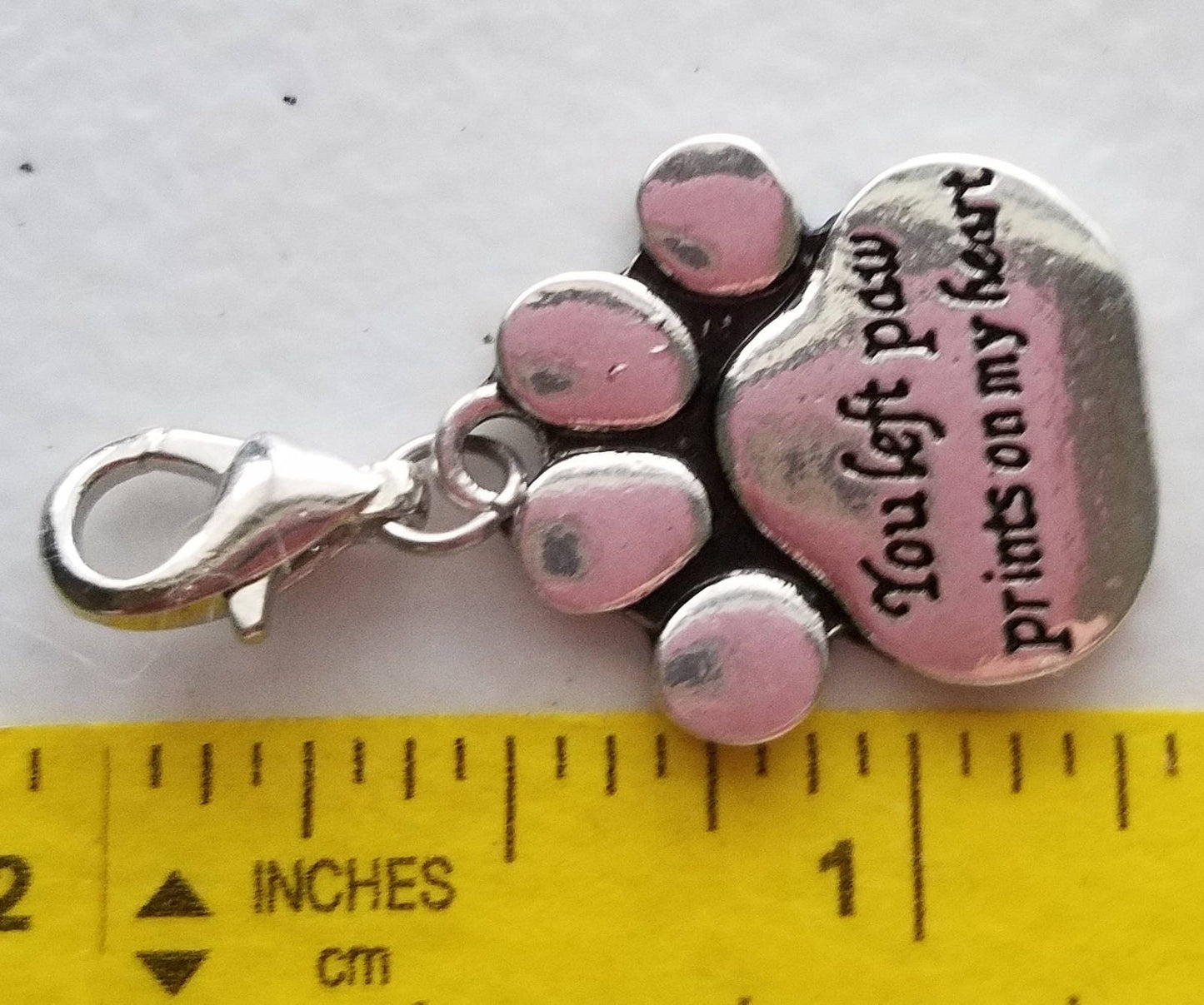 Pet Memorial Pendant | You Left Paw Prints on my Heart | Charm for Bracelet