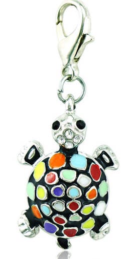 Turtle Charm | Colorful Turtle | Turtle Jewelry | Turtle Pendant | Clip On Charm | Charm for Bracelet