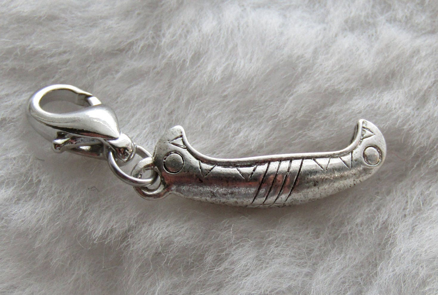 Canoe Charm | Canoe Jewelry | Canoe Pendant | Sterling Silver Plated Pewter