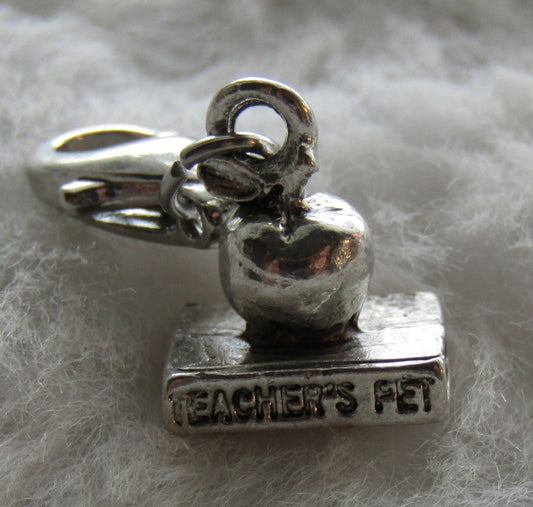 Teacher's Pet Charm | Sterling Silver Plated Pewter | Gift for Teacher | Gift for Student | Teacher Gift