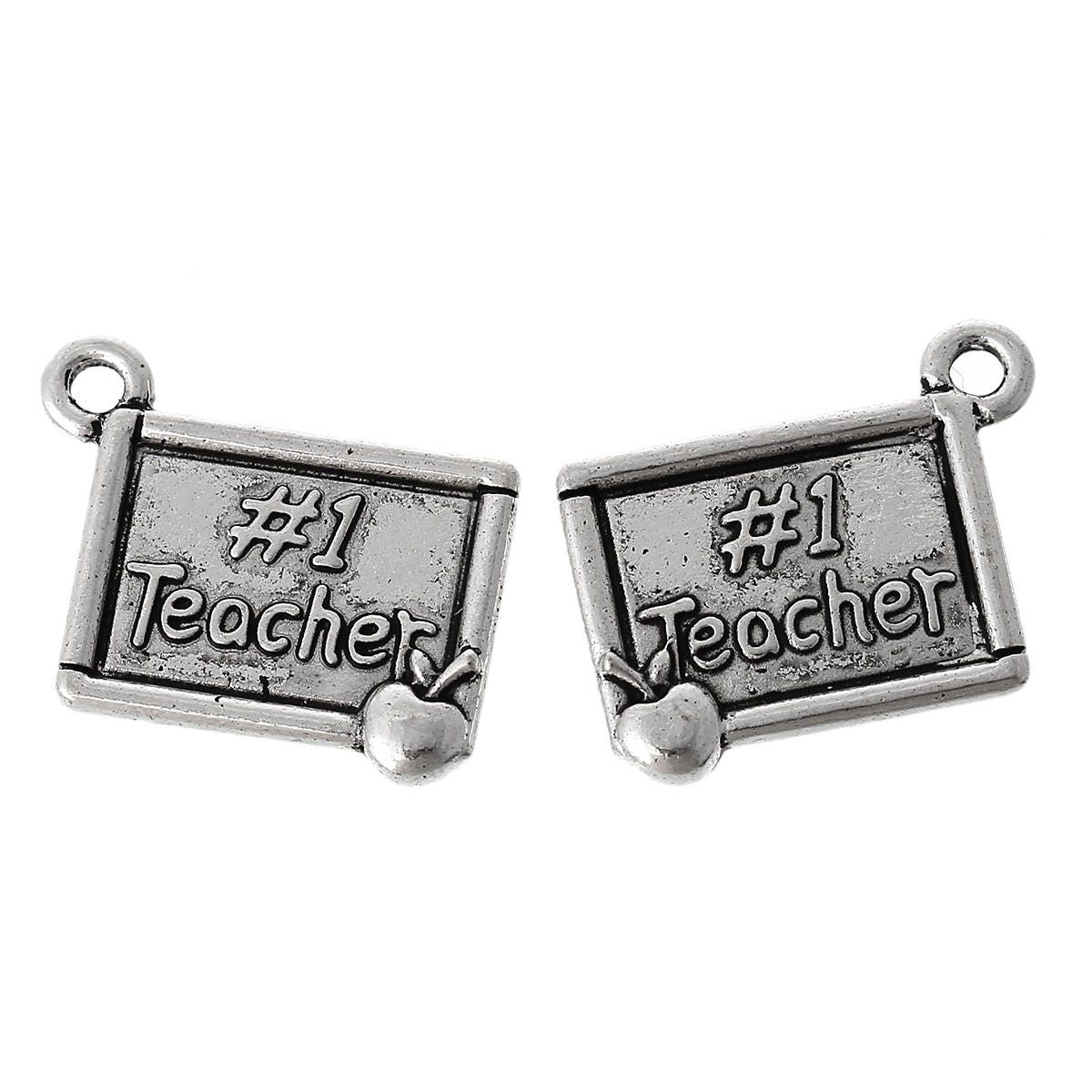 Best Teacher Charm | #1 Teacher | Great Teacher Gift | Teacher Jewelry