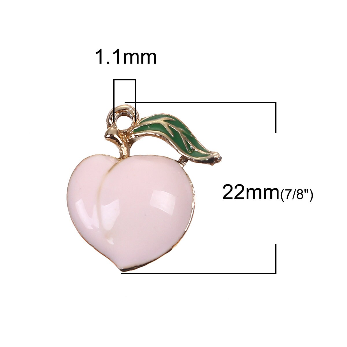 Peach Charms | Peach Pendants | Peach Jewelry | Food Jewelry | Fruit Jewelry | Pack of 10 Charms