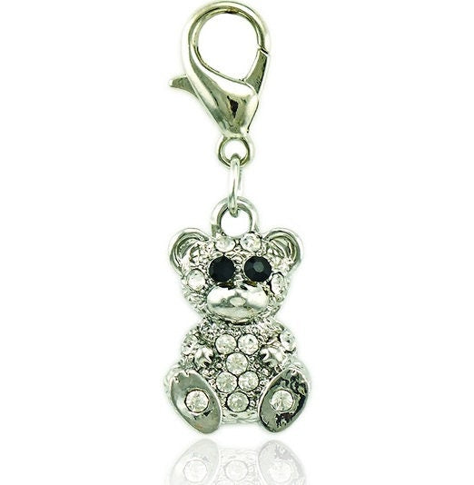 Teddy Bear Charm | Rhinestone Teddy Bear | Teddy Bear Gift | Teddy Bear Collector Gift | Bling Teddy Bear