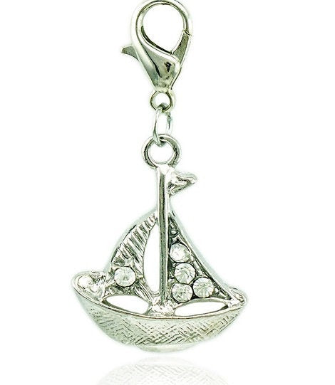 Sailboat Charm | Rhinestone Sailboat | Sailing Charm | Sailing Jewelry | Sailor Gift | Sailor Charm | Nautical Charm