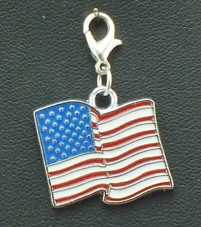 American Flag Charm | USA Flag Charm | Stars and Stripes Charm | Clip On Charm | July 4 Charm