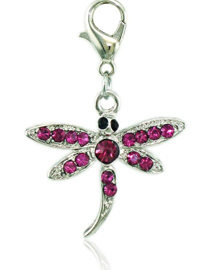 Dragonfly Charm | Dragonfly Pendant | Dragonfly Jewelry | Rhinestone Dragonfly | Clip On Charm