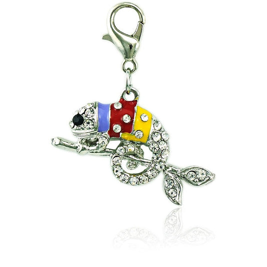 Rhinestone Chameleon Charm | Chameleon Pendant | Chameleon Jewelry | Reptile Jewelry | Lizard Jewelry