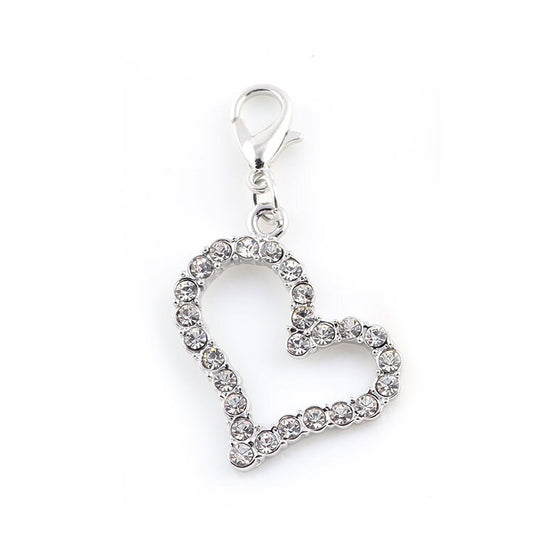 Rhinestone Heart Charm #2 | Heart pendant | Heart Jewelry | Valentine Jewelry | Love Jewelry | Gift for Best Friend | Gift for Lover