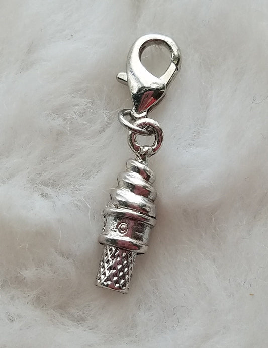 Ice Cream Cone Charm | Ice Cream Jewelry | Ice Cream Charm | Sterling Silver Plated Pewter | Food Jewelry | Food Charm