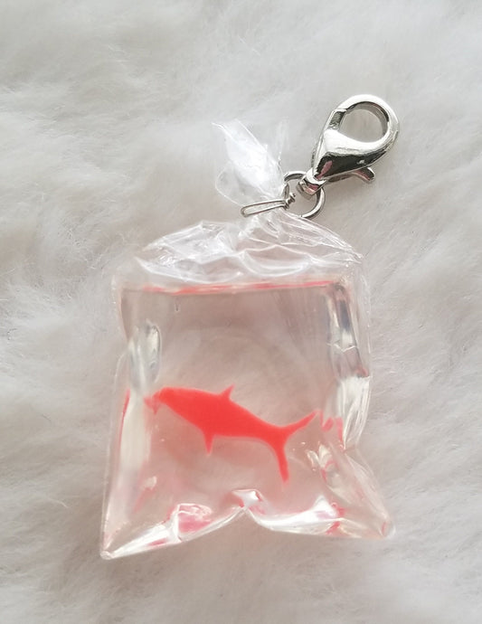 Goldfish Charm | Goldfish in Bag Charm | Fish Jewelry | Goldfish Jewelry | RED ORANGE