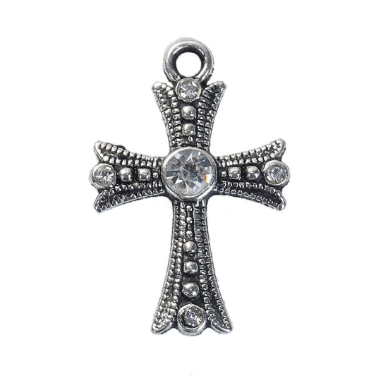 Cross Charm | Rhinestone Cross | Faith Charm | Christian Cross Symbol