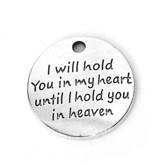 Hold You in My Heart Memorial Charm | Memorial Pendant | Memory Gift | Grief Gift