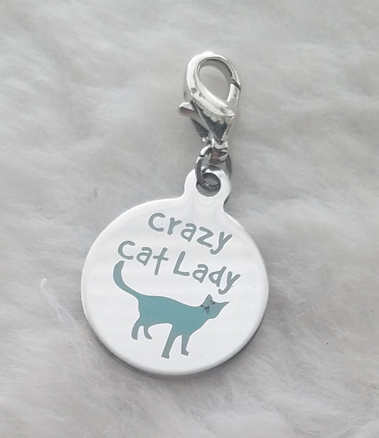 Crazy Cat Lady Charm | Crazy Cat Lady Pendant | Cat Rescue Jewelry | Gift for Cat Mom