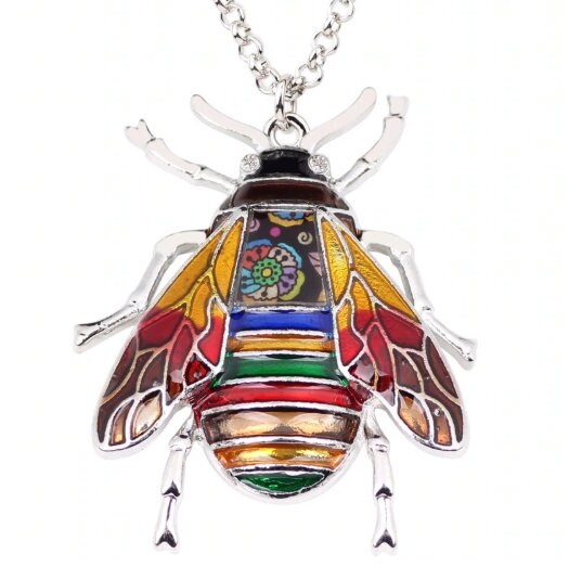 Bee Pendant | FREE 20" Chain | Bee Jewelry | Bee Charm | Gift for Bee Keeper | Gift for Queen Bee