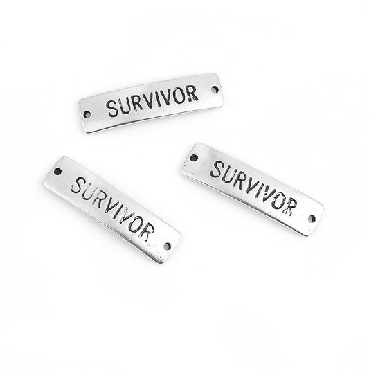 Survivor Jewelry Connectors | Survivor Tags | Survivor Pendants | Jewelry Findings | DIY Jewelry Making | Pack of 10