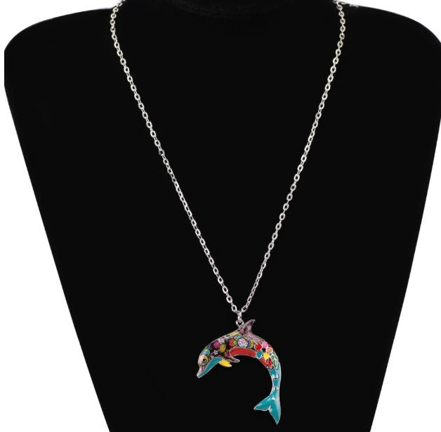 Dolphin Pendant | Dolphin Lover Gift | Boho Chic Pendant | Bohemian Pendant | Dolphin Necklace | FREE Chain