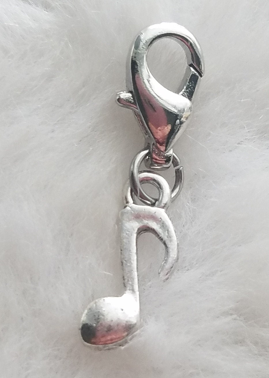 Eighth Note Charm | Music Note Charm | Gift for Musician | Music Charm | Sterling Silver Plated Pewter