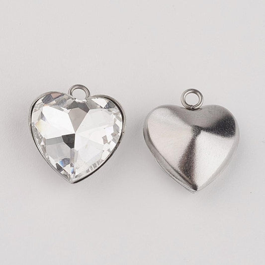 Crystal Heart Charm | Crystal Heart Pendant | Crystal Heart Jewelry | Gift for Girlfriend | Gift for Best Friend | Valentine Gift