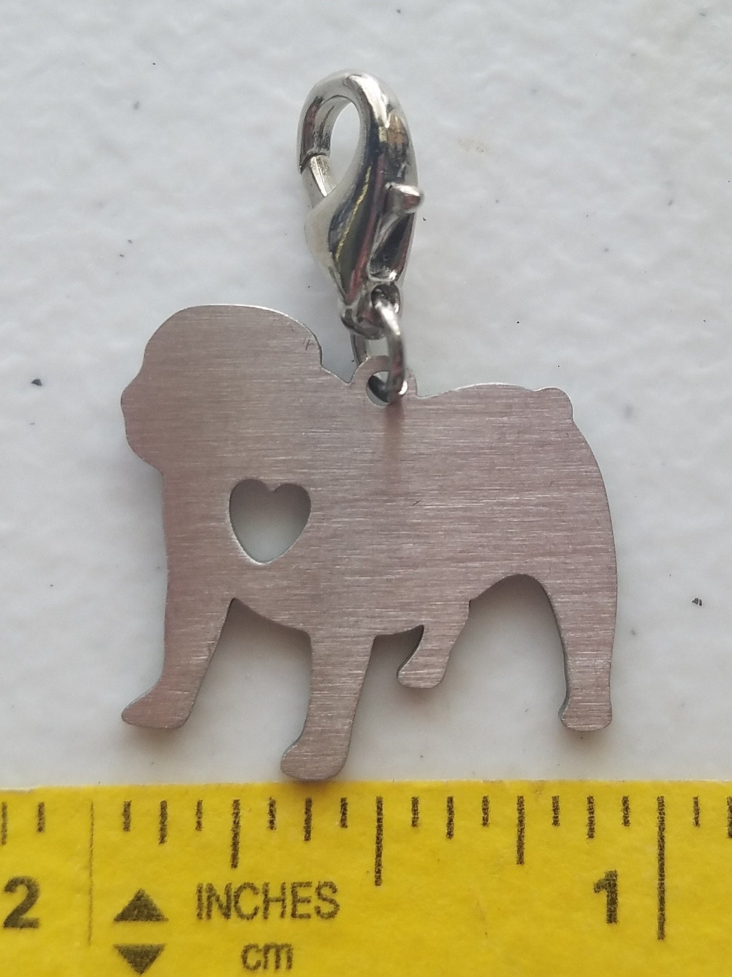 Bulldog Love Heart Charm | Bulldog Charm | Bulldog Jewelry | Bulldog Pendant | I Love Bulldogs | Bulldog Mom Gift