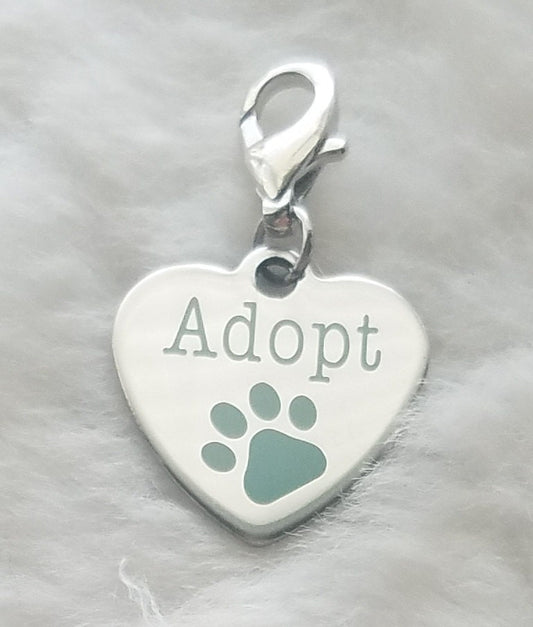 Adopt Charm | Pet Adoption Charm | Pet Rescue Charm | Rescue Dog | Rescue Cat | Gift for Rescue Mom | Rescue Mom Gift | Rescue Dog Mom