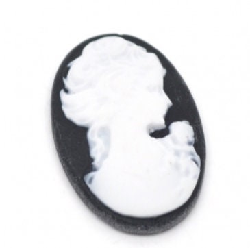 Lady Cameo | Resin Cameo | 18x13mm | Pack of 10 | Cameo Cabochons | Resin Cameo Cabochon